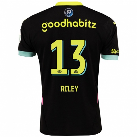 Kandiny Niño Camiseta Indiah-Paige Riley #13 Negro Amarillo 2ª Equipación 2024/25 La Camisa Chile