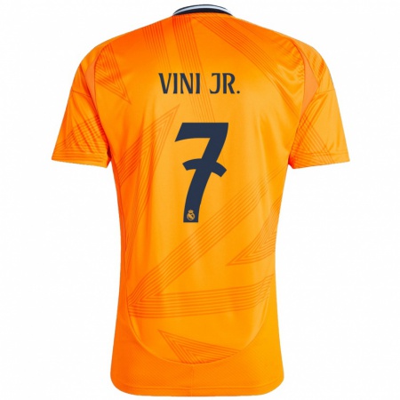 Kandiny Niño Camiseta Vinicius Junior #7 Naranja 2ª Equipación 2024/25 La Camisa Chile