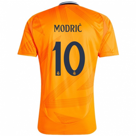 Kandiny Niño Camiseta Luka Modric #10 Naranja 2ª Equipación 2024/25 La Camisa Chile