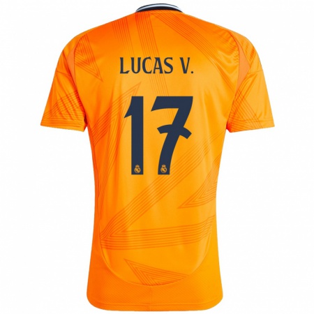 Kandiny Niño Camiseta Lucas Vázquez #17 Naranja 2ª Equipación 2024/25 La Camisa Chile