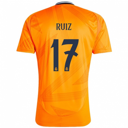 Kandiny Niño Camiseta David Ruiz #17 Naranja 2ª Equipación 2024/25 La Camisa Chile