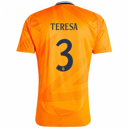 Kandiny Niño Camiseta Teresa Abelleira #3 Naranja 2ª Equipación 2024/25 La Camisa Chile