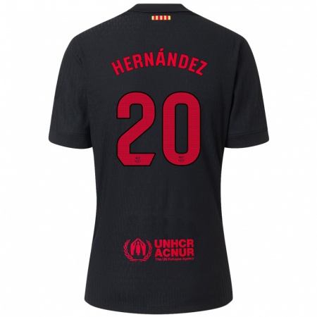 Kandiny Niño Camiseta Unai Hernández #20 Negro Rojo 2ª Equipación 2024/25 La Camisa Chile