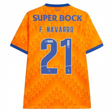 Kandiny Niño Camiseta Fran Navarro #21 Naranja 2ª Equipación 2024/25 La Camisa Chile