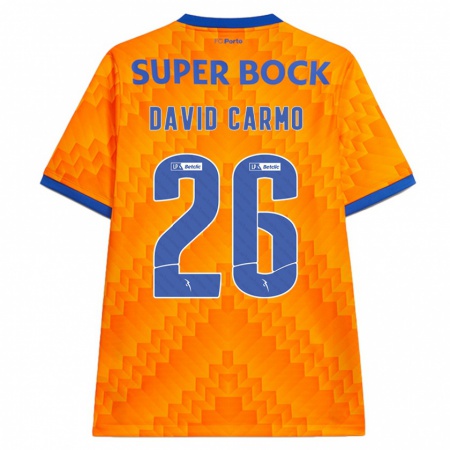 Kandiny Niño Camiseta David Carmo #26 Naranja 2ª Equipación 2024/25 La Camisa Chile