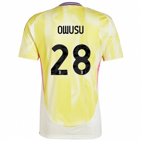 Kandiny Niño Camiseta Augusto Owusu #28 Amarillo Solar 2ª Equipación 2024/25 La Camisa Chile