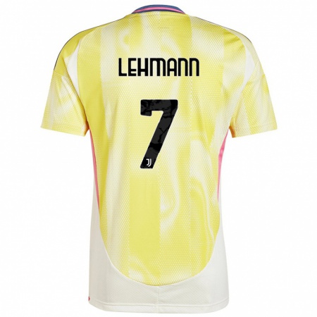 Kandiny Niño Camiseta Alisha Lehmann #7 Amarillo Solar 2ª Equipación 2024/25 La Camisa Chile