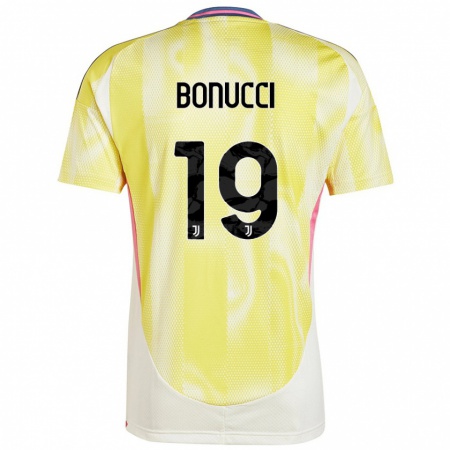 Kandiny Niño Camiseta Leonardo Bonucci #19 Amarillo Solar 2ª Equipación 2024/25 La Camisa Chile