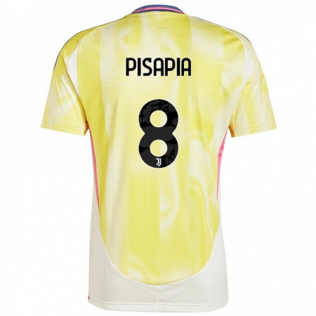 Kandiny Niño Camiseta Luciano Pisapia #8 Amarillo Solar 2ª Equipación 2024/25 La Camisa Chile