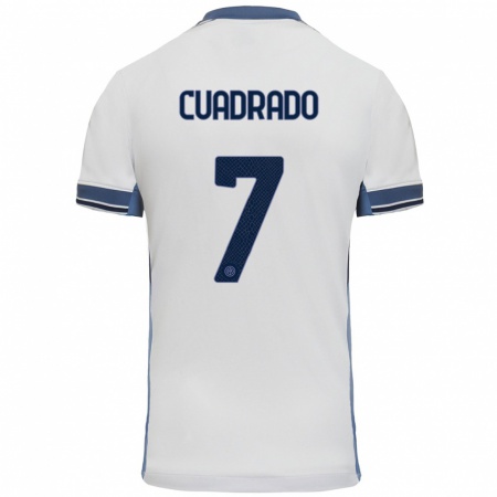 Kandiny Niño Camiseta Juan Cuadrado #7 Blanco Gris 2ª Equipación 2024/25 La Camisa Chile