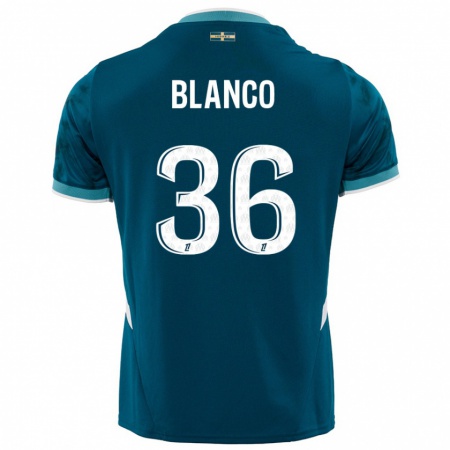 Kandiny Niño Camiseta Rubén Blanco #36 Azul Turquesa 2ª Equipación 2024/25 La Camisa Chile