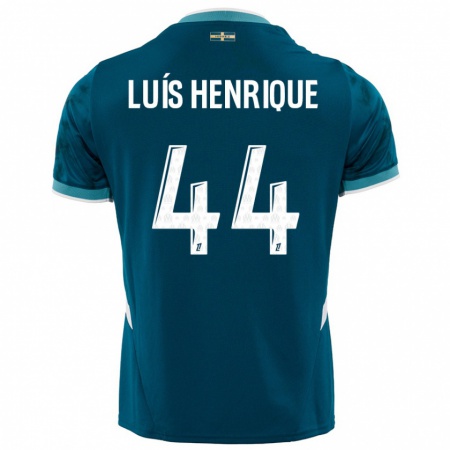 Kandiny Niño Camiseta Luis Henrique #44 Azul Turquesa 2ª Equipación 2024/25 La Camisa Chile