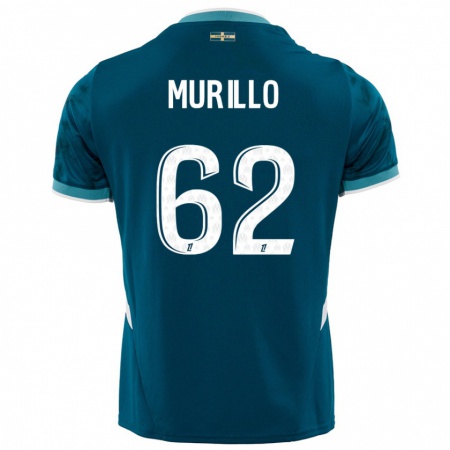 Kandiny Niño Camiseta Amir Murillo #62 Azul Turquesa 2ª Equipación 2024/25 La Camisa Chile