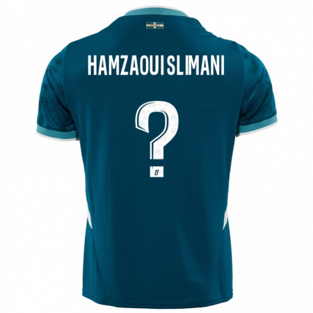 Kandiny Niño Camiseta Hilan Hamzaoui Slimani #0 Azul Turquesa 2ª Equipación 2024/25 La Camisa Chile