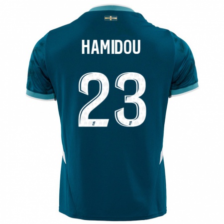 Kandiny Niño Camiseta Jamila Hamidou #23 Azul Turquesa 2ª Equipación 2024/25 La Camisa Chile