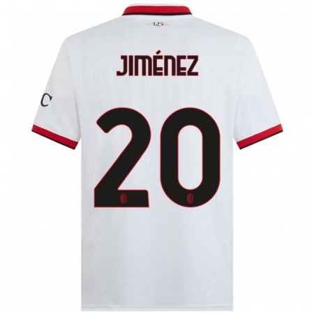 Kandiny Niño Camiseta Álex Jiménez #20 Blanco Negro Rojo 2ª Equipación 2024/25 La Camisa Chile