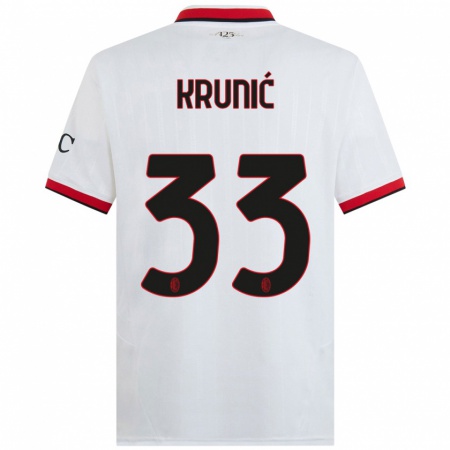 Kandiny Niño Camiseta Rade Krunic #33 Blanco Negro Rojo 2ª Equipación 2024/25 La Camisa Chile