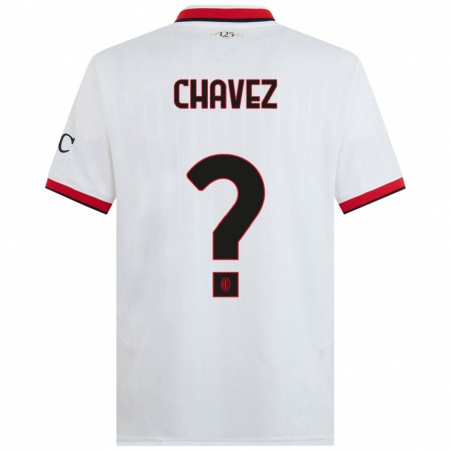 Kandiny Niño Camiseta Maikol Cifuentes Chavez #0 Blanco Negro Rojo 2ª Equipación 2024/25 La Camisa Chile