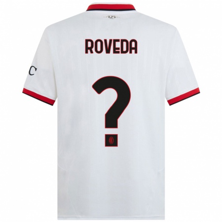 Kandiny Niño Camiseta Samuele Roveda #0 Blanco Negro Rojo 2ª Equipación 2024/25 La Camisa Chile