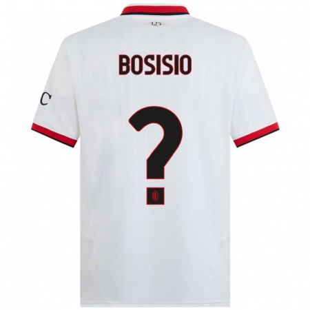 Kandiny Niño Camiseta Josue Bosisio #0 Blanco Negro Rojo 2ª Equipación 2024/25 La Camisa Chile