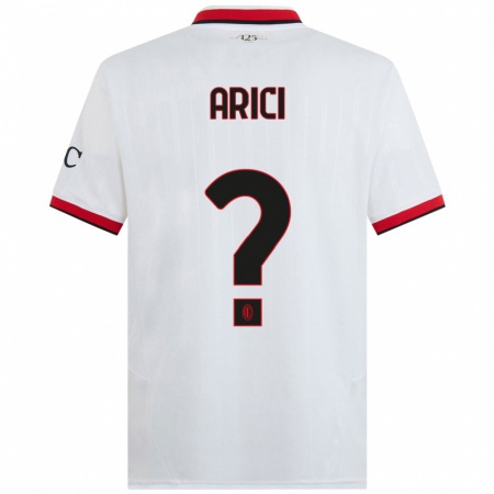 Kandiny Niño Camiseta Alberto Arici #0 Blanco Negro Rojo 2ª Equipación 2024/25 La Camisa Chile