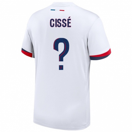 Kandiny Niño Camiseta Mory Cissé #0 Blanco Azul Rojo 2ª Equipación 2024/25 La Camisa Chile