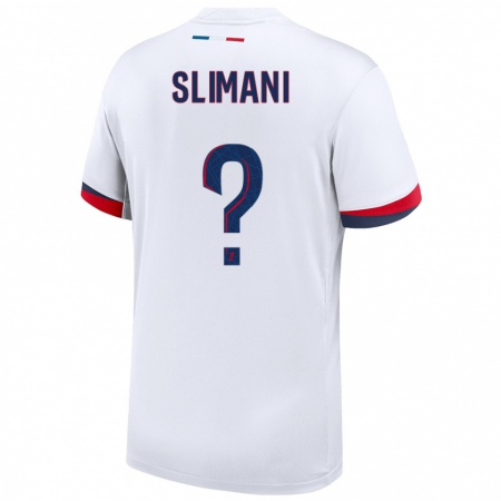 Kandiny Niño Camiseta Yacine Slimani #0 Blanco Azul Rojo 2ª Equipación 2024/25 La Camisa Chile