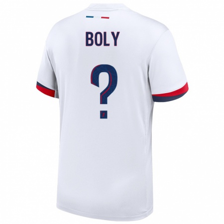 Kandiny Niño Camiseta David Boly #0 Blanco Azul Rojo 2ª Equipación 2024/25 La Camisa Chile