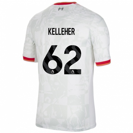 Kandiny Niño Camiseta Caoimhín Kelleher #62 Blanco Rojo Negro Equipación Tercera 2024/25 La Camisa Chile