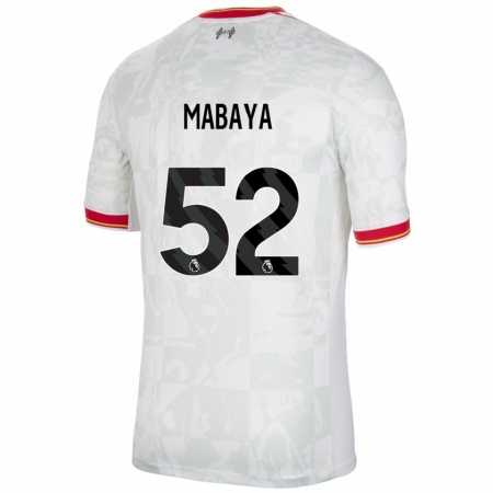 Kandiny Niño Camiseta Isaac Mabaya #52 Blanco Rojo Negro Equipación Tercera 2024/25 La Camisa Chile