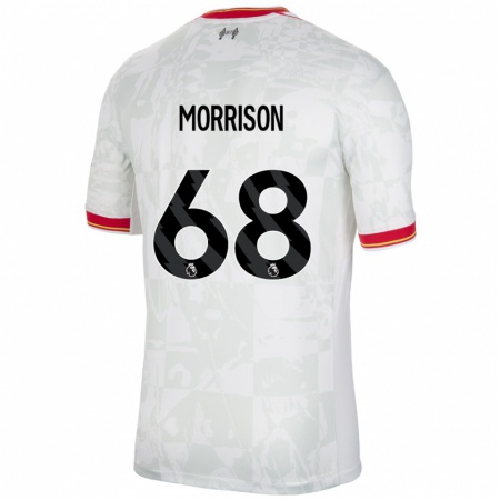 Kandiny Niño Camiseta Kieran Morrison #68 Blanco Rojo Negro Equipación Tercera 2024/25 La Camisa Chile