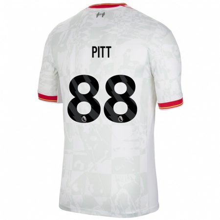 Kandiny Niño Camiseta Lucas Pitt #88 Blanco Rojo Negro Equipación Tercera 2024/25 La Camisa Chile