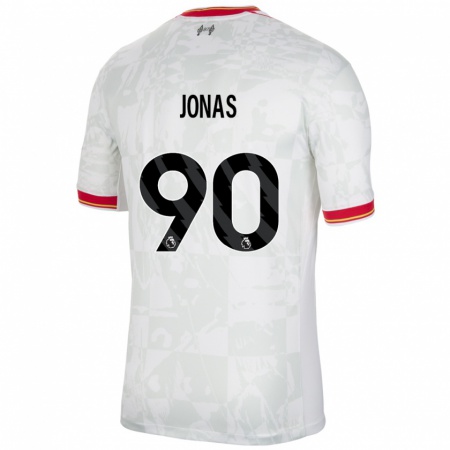 Kandiny Niño Camiseta Lee Jonas #90 Blanco Rojo Negro Equipación Tercera 2024/25 La Camisa Chile