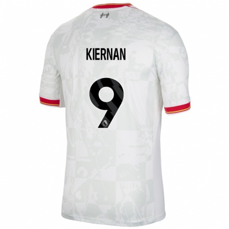 Kandiny Niño Camiseta Leanne Kiernan #9 Blanco Rojo Negro Equipación Tercera 2024/25 La Camisa Chile