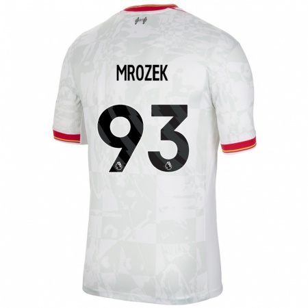 Kandiny Niño Camiseta Fabian Mrozek #93 Blanco Rojo Negro Equipación Tercera 2024/25 La Camisa Chile