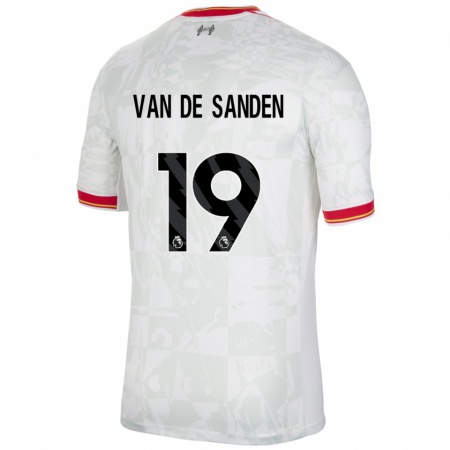 Kandiny Niño Camiseta Shanice Van De Sanden #19 Blanco Rojo Negro Equipación Tercera 2024/25 La Camisa Chile