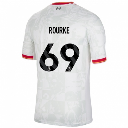 Kandiny Niño Camiseta Fidel O'rourke #69 Blanco Rojo Negro Equipación Tercera 2024/25 La Camisa Chile