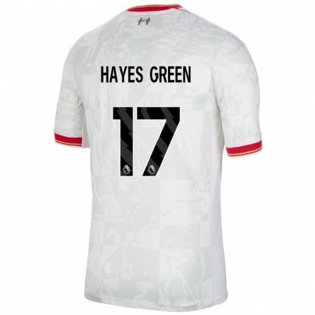 Kandiny Niño Camiseta Charlie Hayes-Green #17 Blanco Rojo Negro Equipación Tercera 2024/25 La Camisa Chile