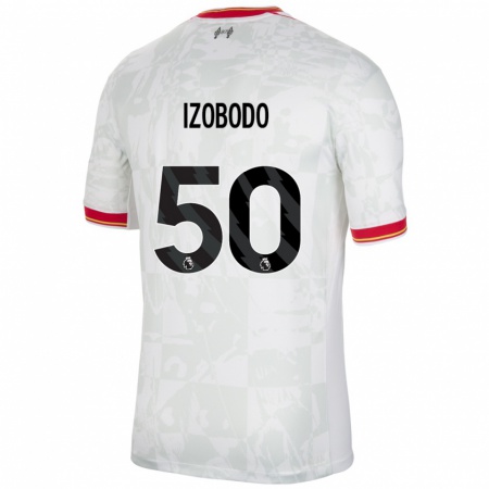 Kandiny Niño Camiseta Elijah Izobodo John #50 Blanco Rojo Negro Equipación Tercera 2024/25 La Camisa Chile