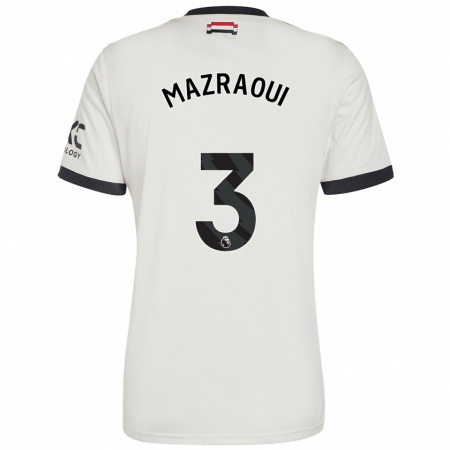 Kandiny Niño Camiseta Noussair Mazraoui #3 Blanquecino Equipación Tercera 2024/25 La Camisa Chile