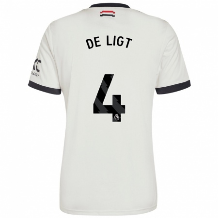 Kandiny Niño Camiseta Matthijs De Ligt #4 Blanquecino Equipación Tercera 2024/25 La Camisa Chile