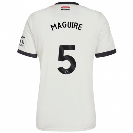 Kandiny Niño Camiseta Harry Maguire #5 Blanquecino Equipación Tercera 2024/25 La Camisa Chile