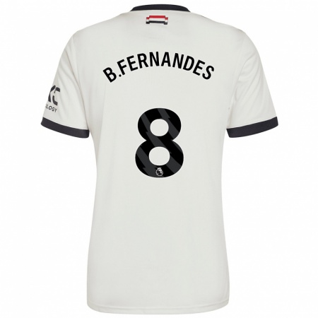 Kandiny Niño Camiseta Bruno Fernandes #8 Blanquecino Equipación Tercera 2024/25 La Camisa Chile