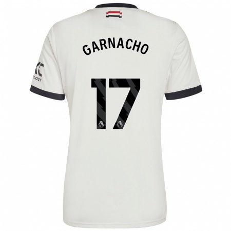 Kandiny Niño Camiseta Alejandro Garnacho #17 Blanquecino Equipación Tercera 2024/25 La Camisa Chile