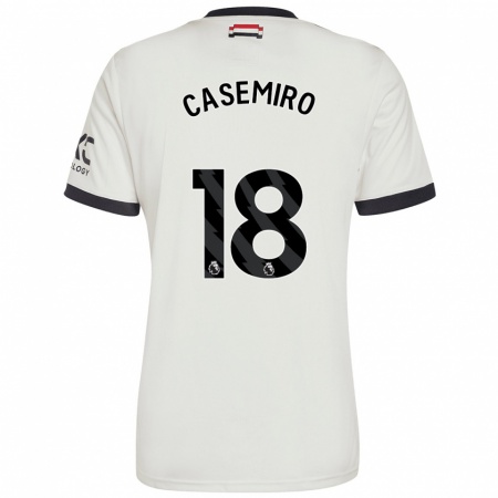 Kandiny Niño Camiseta Casemiro #18 Blanquecino Equipación Tercera 2024/25 La Camisa Chile