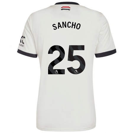 Kandiny Niño Camiseta Jadon Sancho #25 Blanquecino Equipación Tercera 2024/25 La Camisa Chile