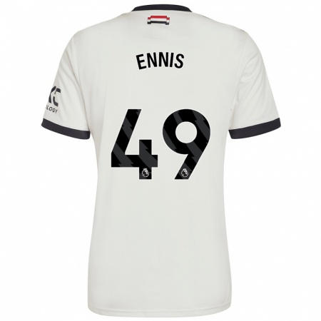 Kandiny Niño Camiseta Ethan Ennis #49 Blanquecino Equipación Tercera 2024/25 La Camisa Chile