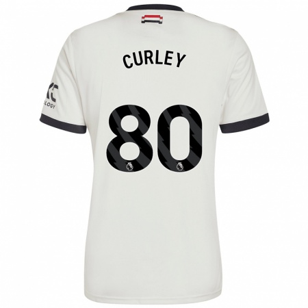 Kandiny Niño Camiseta Ruben Curley #80 Blanquecino Equipación Tercera 2024/25 La Camisa Chile