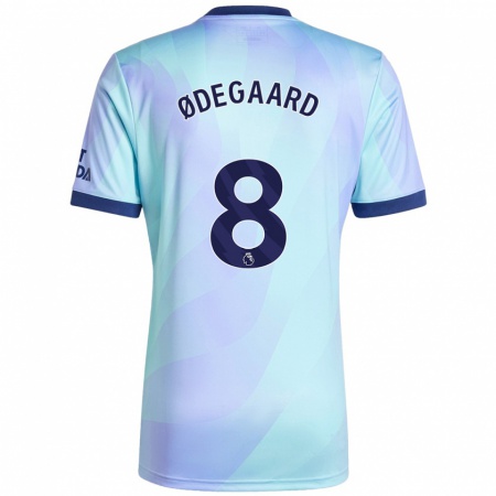 Kandiny Niño Camiseta Martin Ødegaard #8 Agua Equipación Tercera 2024/25 La Camisa Chile