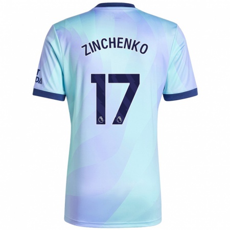 Kandiny Niño Camiseta Oleksandr Zinchenko #17 Agua Equipación Tercera 2024/25 La Camisa Chile